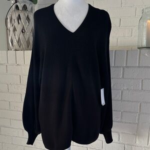 1. State Black V-Neck Women's Sweater